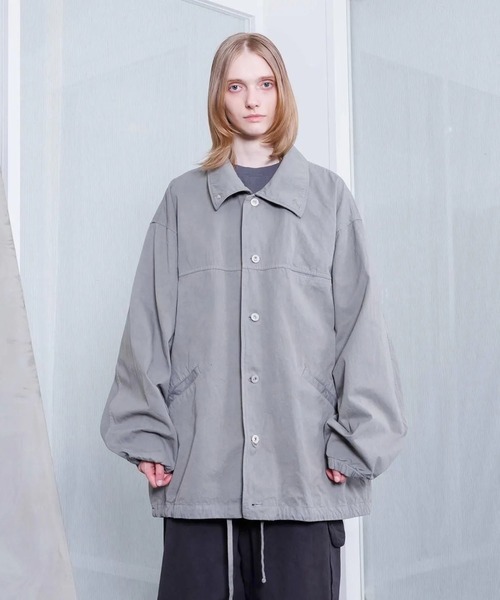 コート ジャケット 「VOAAOV」 WEATHER CLOTH GARMENT DYE Over Coach Jacket メンズ レディースの画像