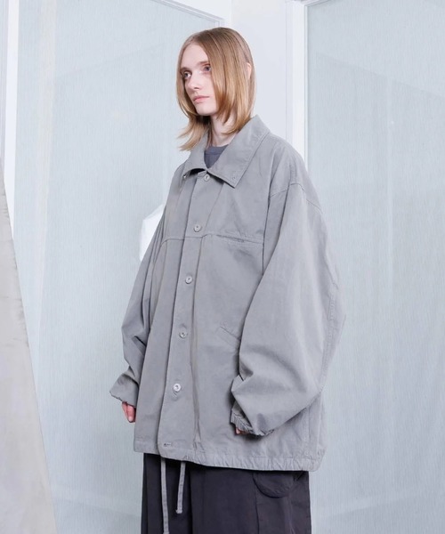コート ジャケット 「VOAAOV」 WEATHER CLOTH GARMENT DYE Over Coach Jacket メンズ レディースの画像
