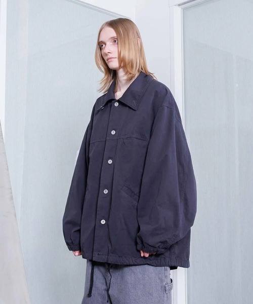 コート ジャケット 「VOAAOV」 WEATHER CLOTH GARMENT DYE Over Coach Jacket メンズ レディースの画像