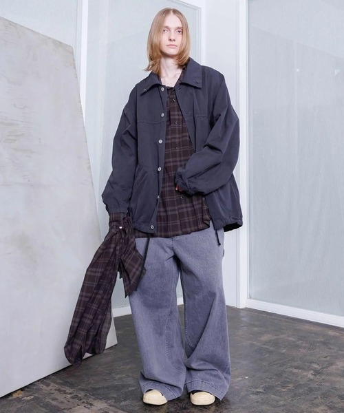 コート ジャケット 「VOAAOV」 WEATHER CLOTH GARMENT DYE Over Coach Jacket メンズ レディースの画像