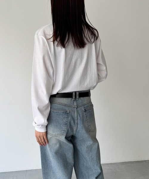 「CANAL JEAN」 長袖カットソー ONE SIZE ホワイト レディース_画像4