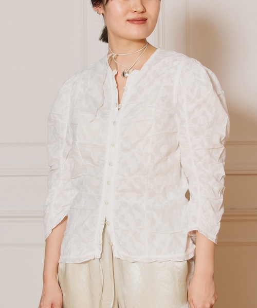「IENA LA BOUCLE」 7分袖ブラウス FREE ホワイト レディース_画像3