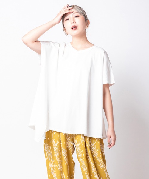 OSMOSIS（オズモーシス） tシャツ 半袖 アシンメトリーフレアープル