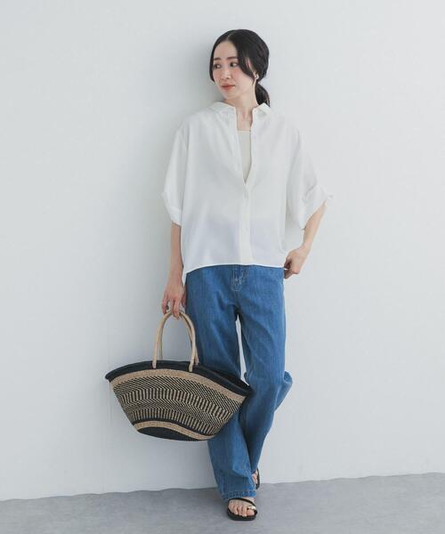 ブラウス シャツ タックスリーブシャツ レディースの画像