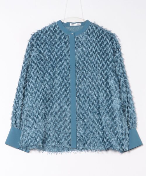 「RAW FUDGE」 長袖ブラウス M ブルー レディース_画像3