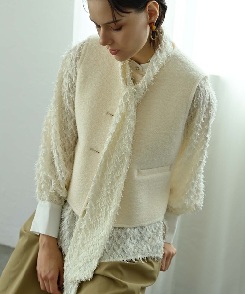「RAW FUDGE」 長袖ブラウス M ブルー レディース_画像4