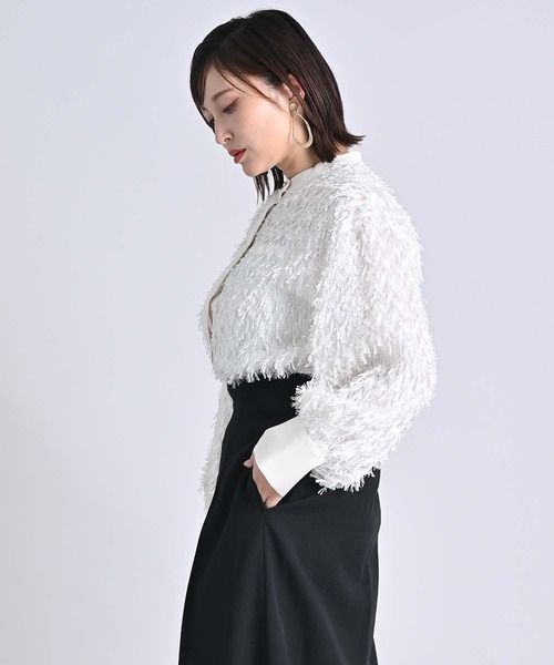 「RAW FUDGE」 長袖ブラウス M ブルー レディース_画像8