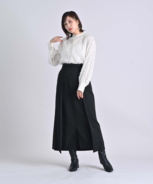 「RAW FUDGE」 長袖ブラウス M ブルー レディース_画像9