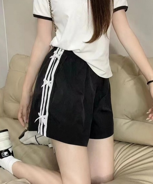 パンツ サイドラインリボンショートパンツ レディース : ZOZOTOWN