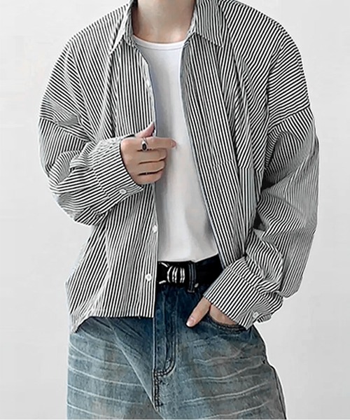「JOHNNY WOLF」 長袖シャツ L ブルー メンズ_画像2