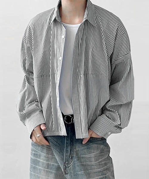 「JOHNNY WOLF」 長袖シャツ L ブルー メンズ_画像3
