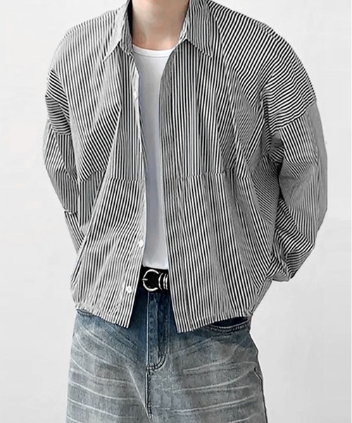 「JOHNNY WOLF」 長袖シャツ L ブルー メンズ_画像4