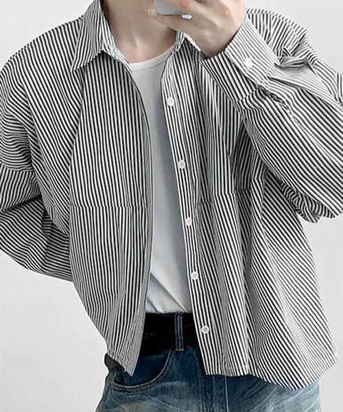 「JOHNNY WOLF」 長袖シャツ L ブルー メンズ_画像5