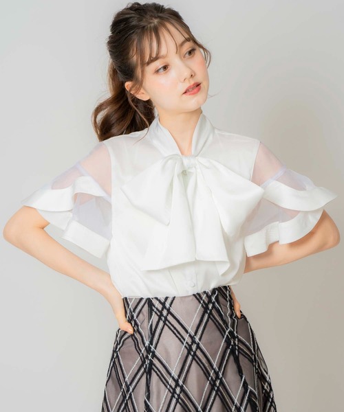「NOELA」 半袖ブラウス フリー オフホワイト レディース_画像2