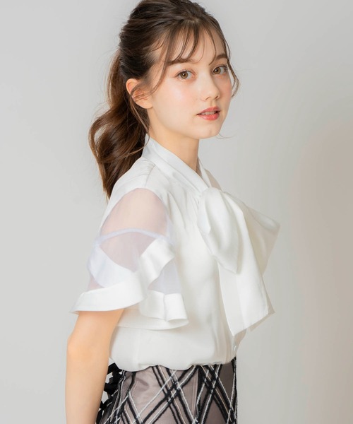 「NOELA」 半袖ブラウス フリー オフホワイト レディース_画像4