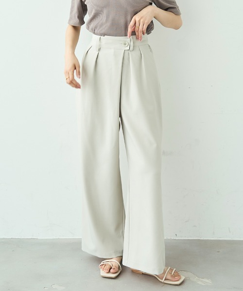 mil（ミル） ワイドパンツ スラックス パンツ アシメデザイン