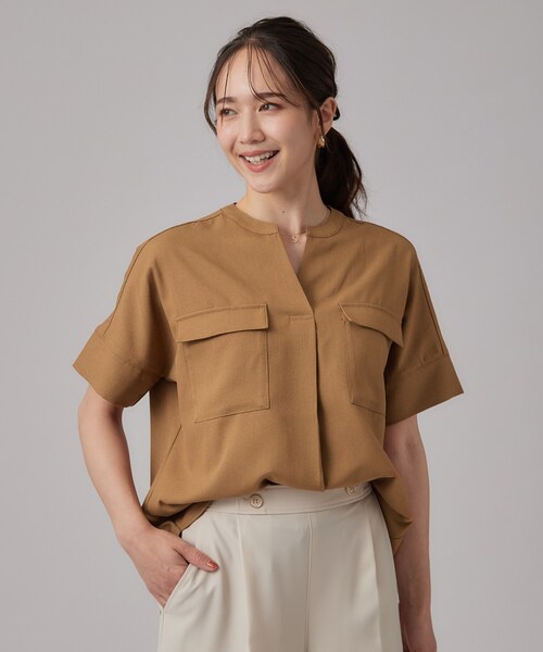 SHOO・LA・RUE（シューラルー） ブラウス シャツ 半袖 「洗濯後しわに
