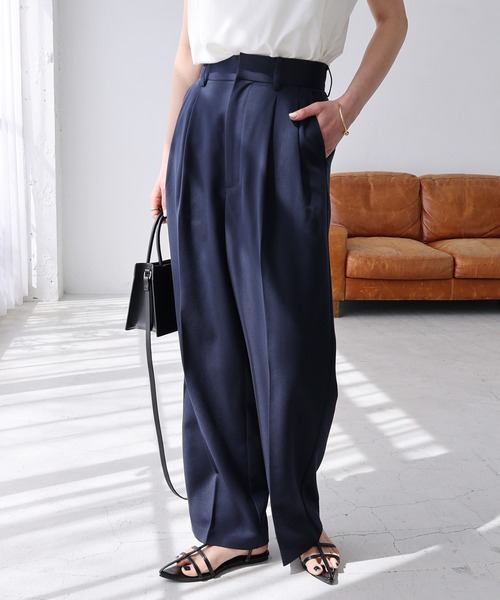 「andme」 「alma design」スラックス M グレイッシュベージュ レディース_画像5