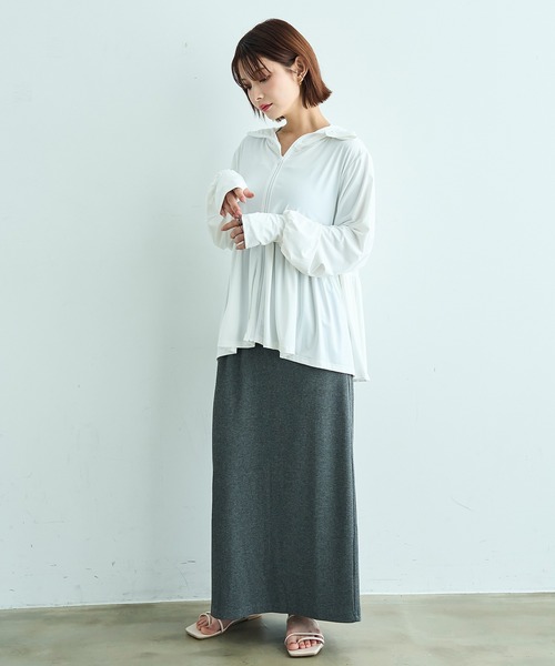 「mil」 ジップアップパーカー X-SMALL オフホワイト レディース_画像3