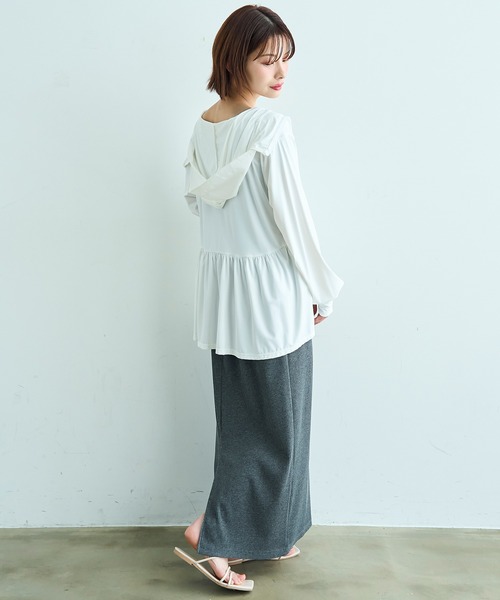 「mil」 ジップアップパーカー X-SMALL オフホワイト レディース_画像7