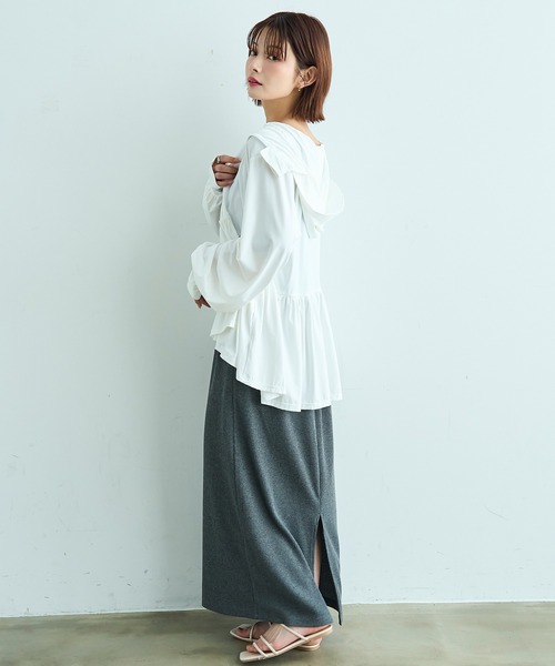 「mil」 ジップアップパーカー X-SMALL オフホワイト レディース_画像8