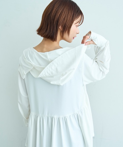 「mil」 ジップアップパーカー X-SMALL オフホワイト レディース_画像9