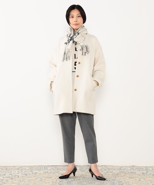【新品】...& Dear ノーカラーコクーンコート　アイボリー　M コート アウター ノーカラーコクーンコート レディース : ZOZOTOWN