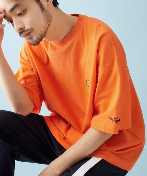  mark gonzales ブラックxオレンジ 27.5 未使用 Mark Gonzales（マークゴンザレス） tシャツ MONO-MART別注 ビッグ