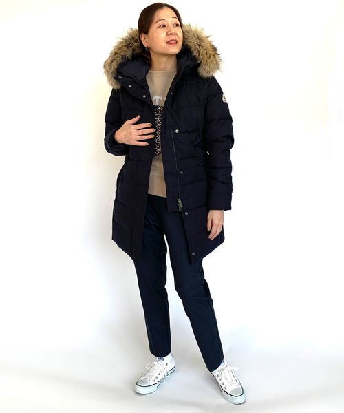 PYRENEX ネイビー ダウンジャケット ファーフード付美品 Pyrenex ダウンコート ダウンジャケット 「PYRENEX」Grenoble