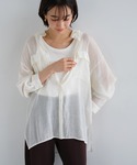ブラウス シャツ 夏 オーバーサイズ長袖シアー...の詳細画像3