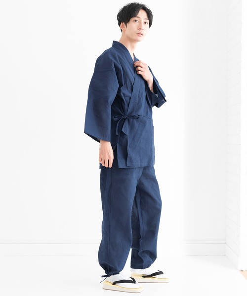 KYOETSU 着物 夏用しじら作務衣 メンズ : ZOZOTOWN Yahoo!店