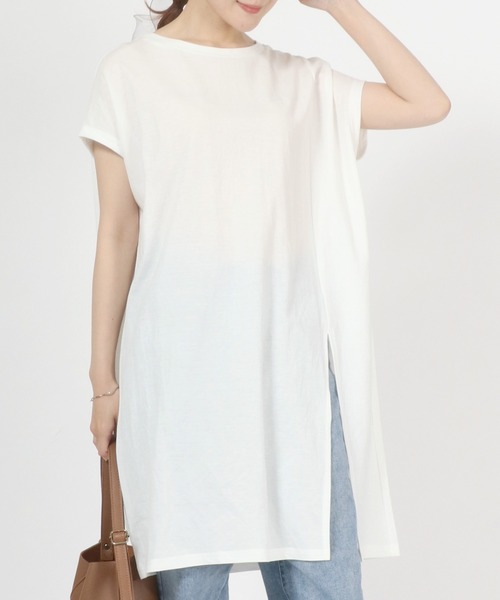 tシャツ タイ付きフロントスリットカットTEE　573223 レディース Heather｜タイ付きフロントスリットカットTEE | Rakuten Fashion