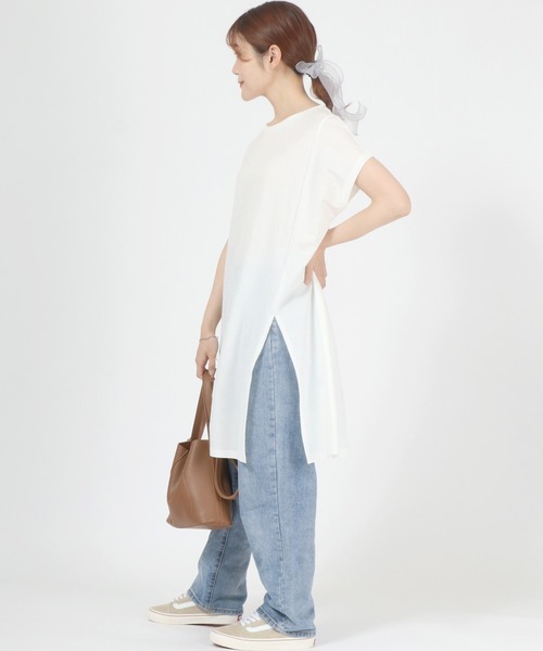 tシャツ タイ付きフロントスリットカットTEE　573223 レディース Heather｜タイ付きフロントスリットカットTEE | Rakuten Fashion