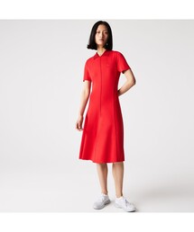 LACOSTE シャツワンピース ブレンドニットAラインドレス
