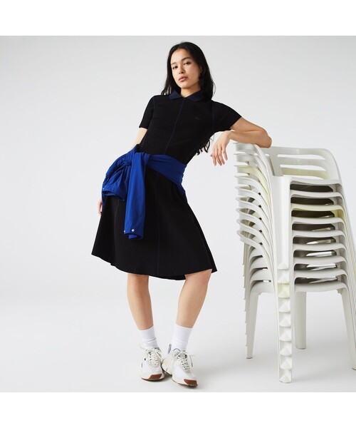 LACOSTE（ラコステ） シャツワンピース ブレンドニットAラインドレス