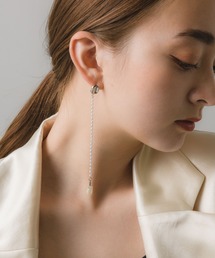 ロワン（loin.）シルバー パール付きロングピアス