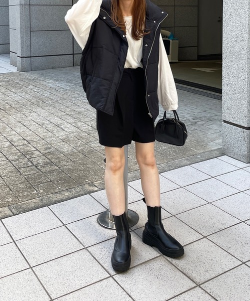 LE MORE ダウンベスト ベスト ヴィンテージタフタダウンベスト