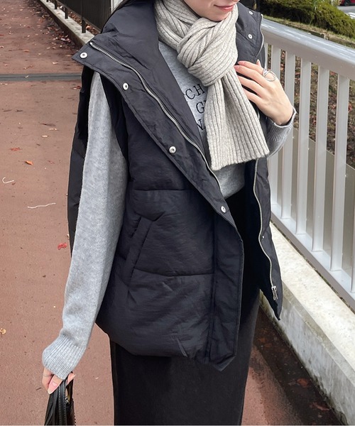 LE MORE ダウンベスト ベスト ヴィンテージタフタダウンベスト