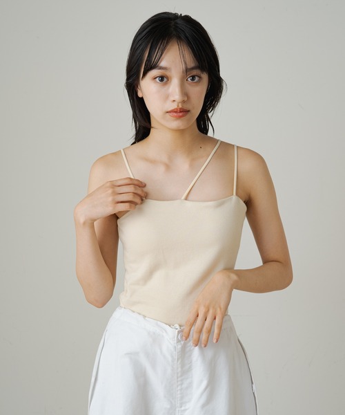 earthy_ キャミソール 「抗菌防臭」オーガニックコットンカップ付き3 