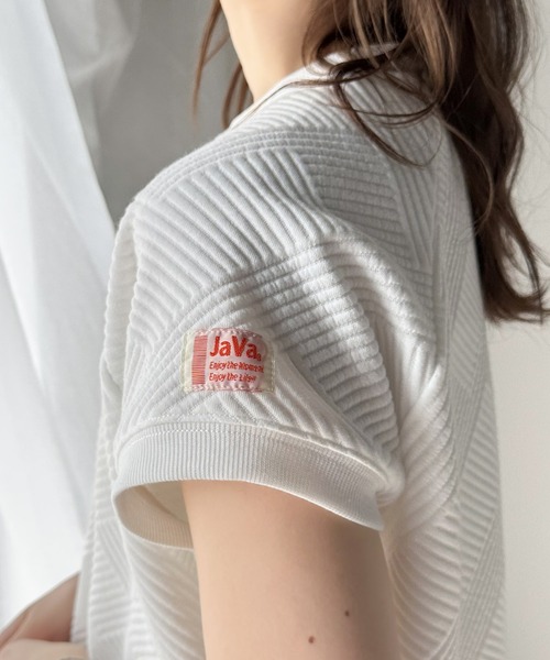 tシャツ 「JaVa ジャバコラボ」大人の上級見え。斜めストライプ柄ラグランTee レディース | Java | 15