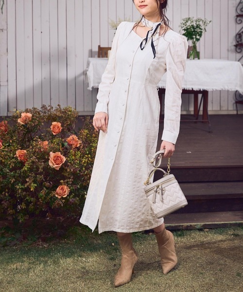 LANTINAM（ランティナム） ワンピース ストライプレースガーデン