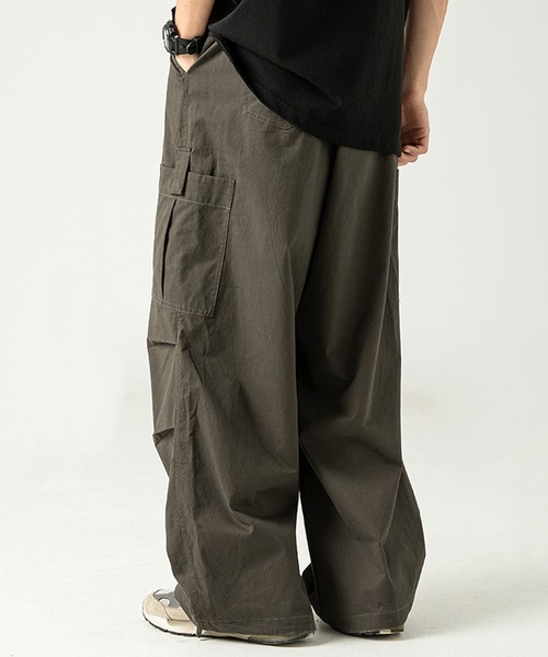 andrew mackenzie ダークグレー カーゴパンツ aimoha（アイモハ） カーゴパンツ aimoha outdoorワイドスラックス