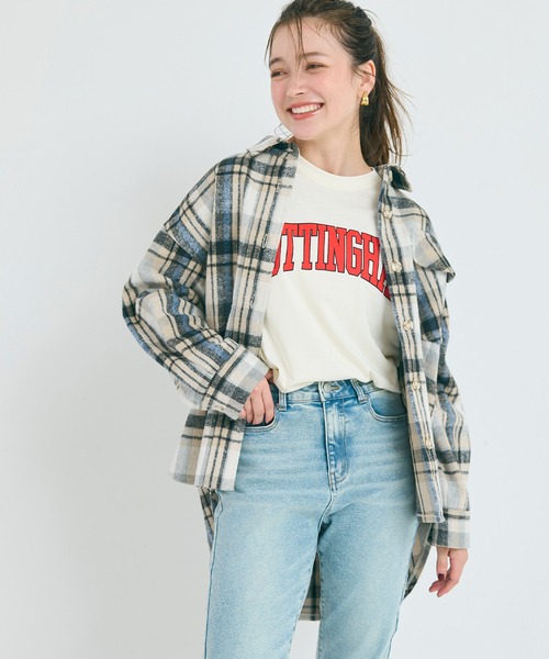 coca（コカ） コート アウター 起毛オーバーサイズチェックジャケット