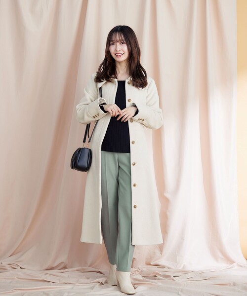 Tiaclasse ステンカラーコート コート フェイクウールステンカラー