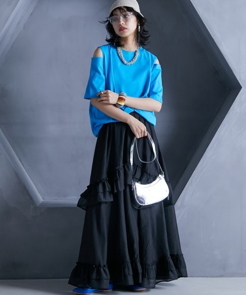 GEVS.（ジェイヴィス） スカート 「大きいサイズ」 シアーマキシ