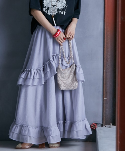 GEVS.（ジェイヴィス） スカート 「大きいサイズ」 シアーマキシ