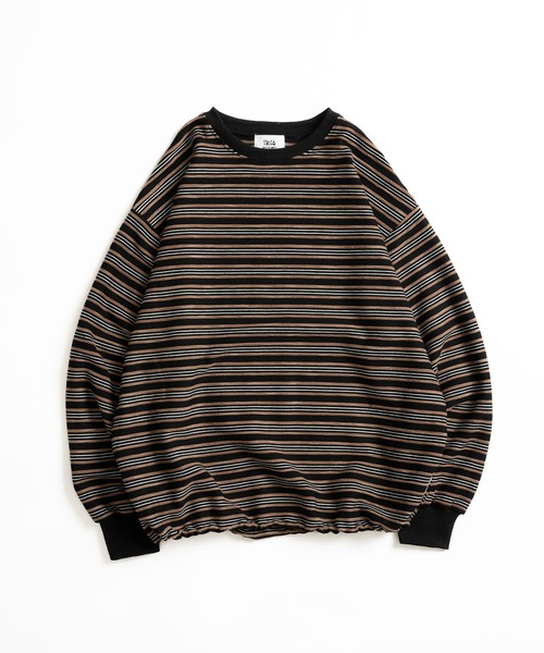 WETTEMPT tシャツ CREW NECK DRAW CORD BORDER LONG TEE / クルー