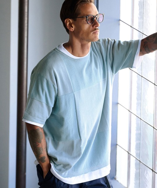 THEOREM tシャツ mn2923- Layer of Block Knit Tee ニットT メンズ