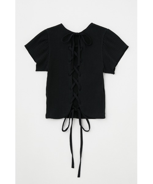 MOUSSY（マウジー） tシャツ 半袖 バックレースアップパフTシャツ 