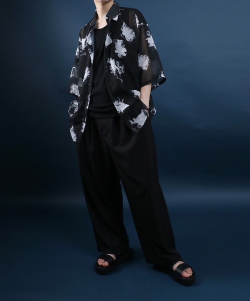 シャツ ブラウス メンズ Organdie Total Pattern Print Big Silhouette Sheer Shirt/オーガンジー｜zozo｜08